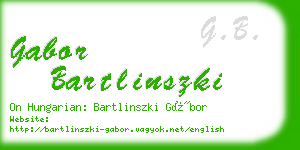 gabor bartlinszki business card